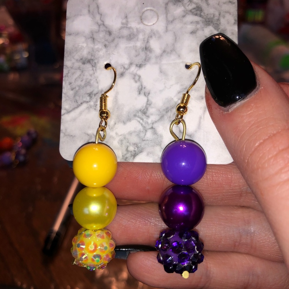 LSU beaded earrings
